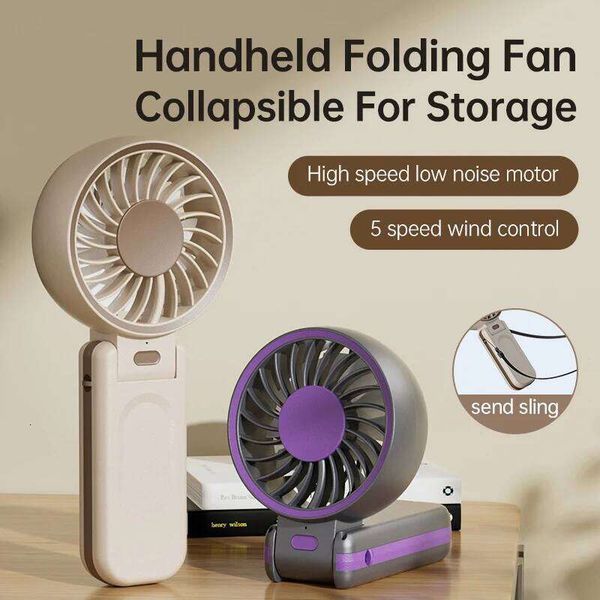 4000mAh Handheld Mini Foldable Portable Neck Hanging Fans 5 Speed USB Rechargeable Fan with Phone Stand Can Use 10 Hours
