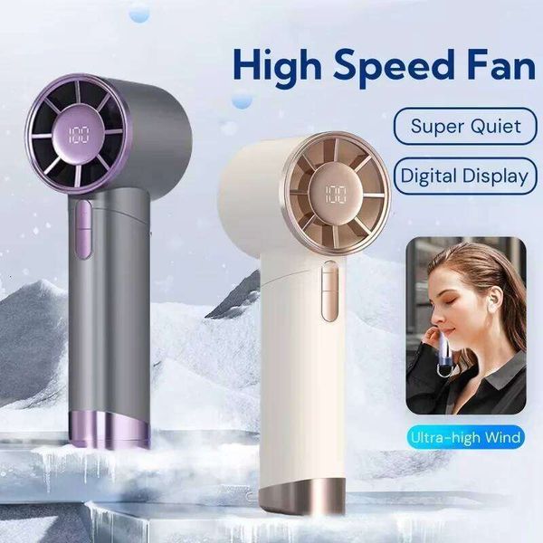 Mini With Power Display Portable Air Calculating Personal Highspeed Rechargeable Mute Handheld Fan