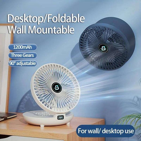 2026 Best Selling Rechargeable 90° Adjustable Desktop Portable Air Conditioner Wall Mounted Fan Foldable for Home Office