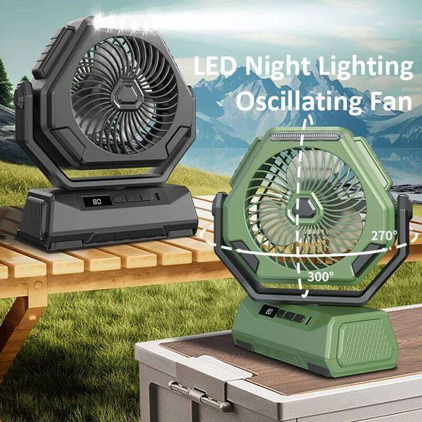 2026 New Camping with Night Light, 3 Levels, Oscillating Fan also Ceiling Fan, Perfect for Outdoor Activities Use.