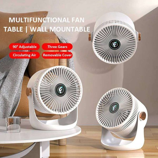 2024 New Rechargeable 90° Adjustable Table Wall Mounted Portable Air Conditioner Usb Ventilation Fan for Bedroom Office