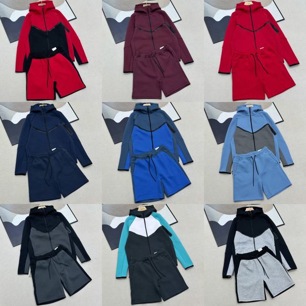 DHgate Mens Tech Fleece Shorts Set Reflective Summer Designer Tracksuit Gym Jogging Training Hoodie Sweatsuits Sportswear Training Suits sold by DHgate