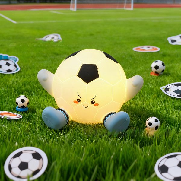 Silicone Football Night Light Bedroom Bedside, Suitable For Sleeping, Children's Special, Baby Feeding, Eye Protection, Birthday Gift