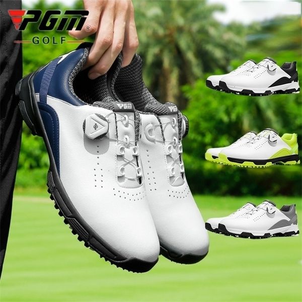 PGM Men Golf Shoes Waterproof Antislip Male Lightweight Breathable Sports Sneakers Outdoor Knob Buckle Footwear 260427