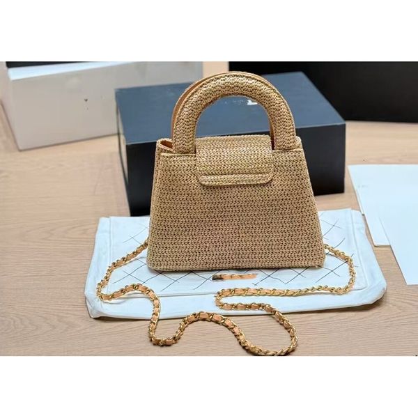 C Designer Bag 2026 New Straw Weaving Chain Bag Versatile and High Quality Single Shoulder Cross Shoulder Handbag Women's Makeup Bag Wallet