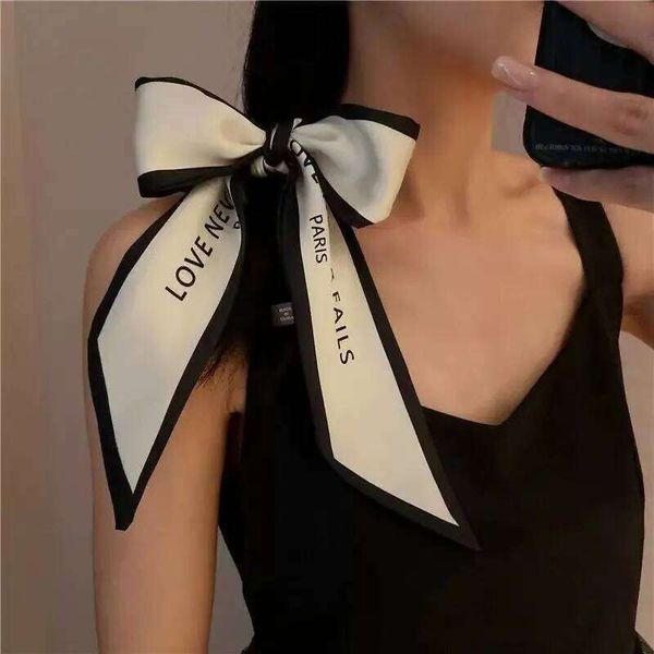 1/3pcs Minimally designed Instagram tie, bag, ribbon, Korean English printed decorative scarf, hair accessory