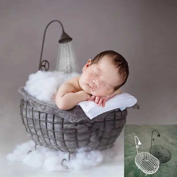Iron Basket Shower Bathtub Novelty Posing Sofa Baby Photography Prop Accessories D0JC S2604271HUO