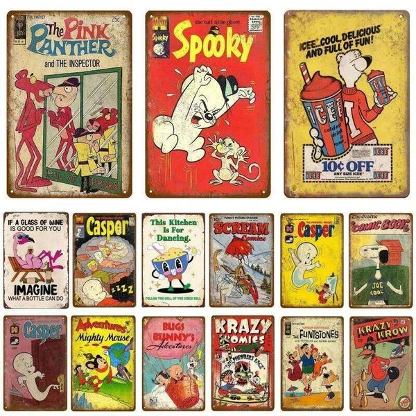 Vintage Comic Mouse Signs Sign Poster Pub Plaque Metal Retro Children's Home Bedroom Living Room Wall Art Decor 26H0429