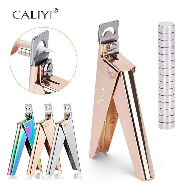 CALIYI Stainless Steel UV Gel False Tips Trimmer Clipper Edge Cutter Nail Art Manicure U Word Rainbow Gold Silver Tools