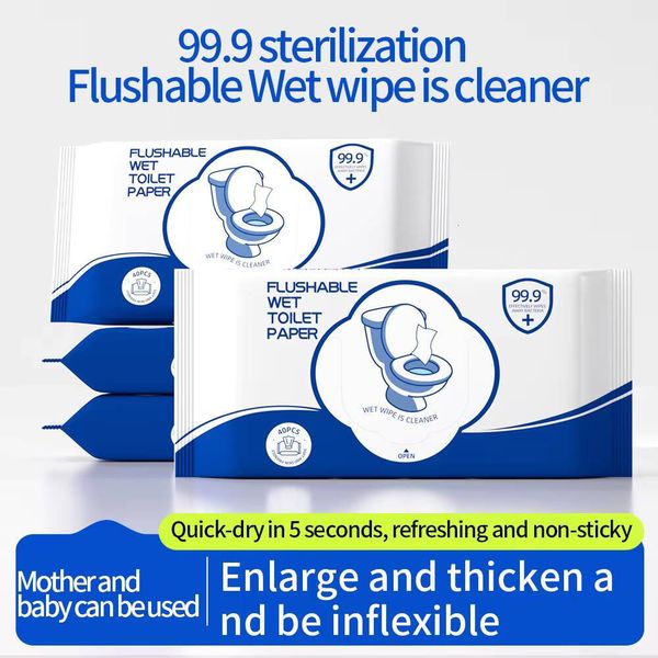 Factory ODM/OEM Flushable Wipes Wholesale Biodegradable Antibacterial Wet Toilet Paper Manufacturer Global Supply