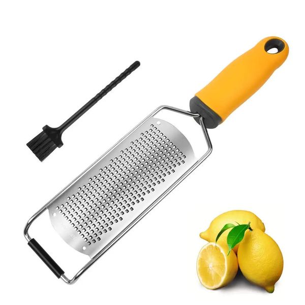LMETJMA Lemon Zester Cheese Grater Stainless Steel Cheese Citrus Zester Grater for Garlic Ginger Chocolate JT36 260428