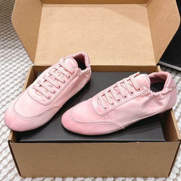 Collapse Re Nylon and suede sneakers designer sneaker 1E959N Leather lining 26ss spring summer women's comfort sneakers Screen printed sign rubber sole 35 42