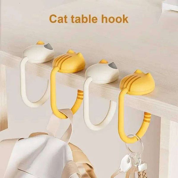 Cute Cat Tail Hook Portable Multifunctional Table Purse Bag Hooks for Home School Saving Space 26Y0202