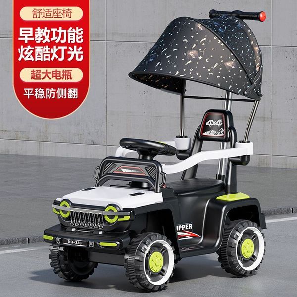 Children's electric car four-wheeled beach car baby can push can ride toy car can sit human trolley remote control