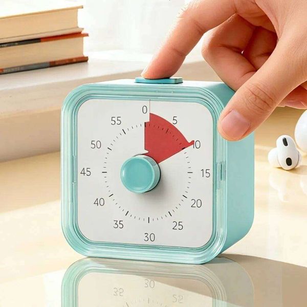60 Minutes Visual Round/Square Ultra Silent Countdown Alarm Clock Self-discipline Visualization Kitchen Timer 26Y0203