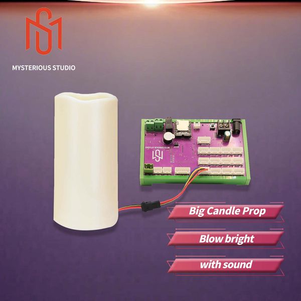 Mysterious Studio Secret Room Escape Game Mechanism Props Electronic Puzzle Sequential Blow Bright Version Big Candle