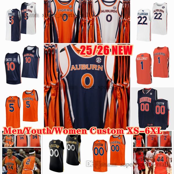Custom S-6XL 2026 Auburn Tigers Basketball Jerseys 7 Keyshawn Hall 1 Kevin Overton 0 Tahaad Pettiford Sebastian Williams-Adams Bashir Bowman Cardwell Freeman Jovic