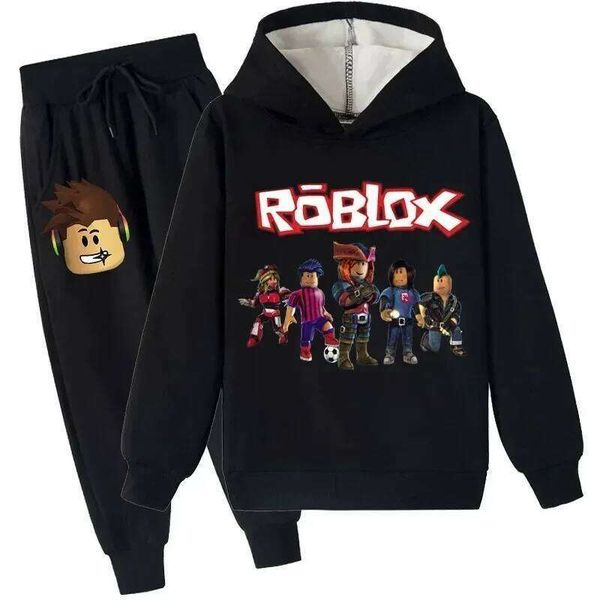 Children Clothes Anime Spr Autumn Boys Girls Hoodies Set Kid Harajuku Fashion Pullover Tops+Pant Suit X260205
