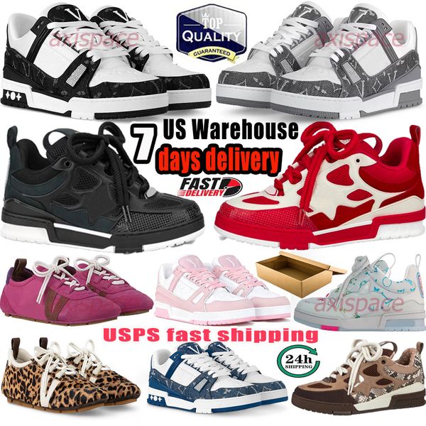 Sandals TOP Livy Skate Trainer Shoes Sneakers Embossing Shoes Denim Unisex High…