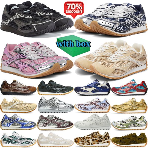 with box designer orbit shoes men women luxury sneakers outdoor comfortable trainers stylish dress shoe black white ivory pink blue metallic silver