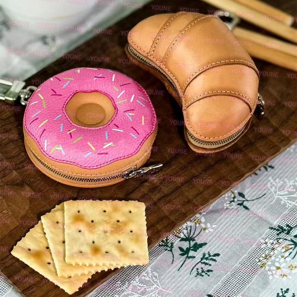 arm Pouch Key Holder Pizza Keychains hamburger Leather metal pendant key earphone case Purse charm Car keychain for Men Women gift Z260505