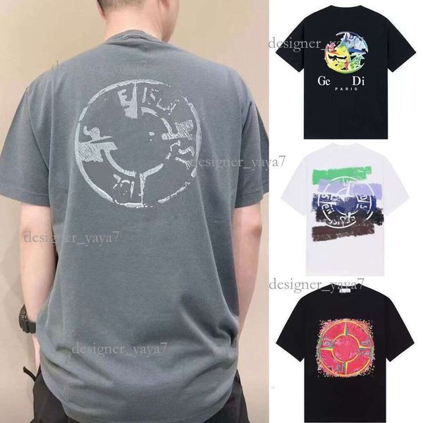 5A Cotton Islands Shirts Designer T Shirt Men's Graphic Tee Designer Tee Shirts Round Neck Sweat Absorbing Tees Loose Tees Tops European Sizing