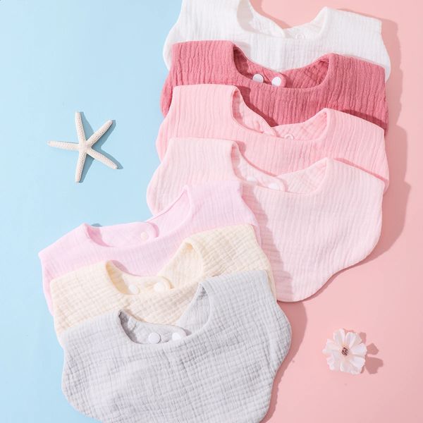 Random 3pc Baby Bibs Infant Burp Cloths Stuff Feeding Drool Bandana Saliva Towel Toddler Ruffle Solid Color Bib Baby Accessories260202BJ