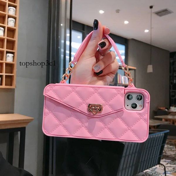 Luxury Women Wallet Phone Case for iPhone 16 15 14 13 12 17 Pro Max Plus 17pro Card Pocket Soft With Lanyard Strap Cover