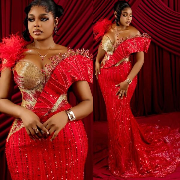 Aso Ebi Red Mermaid Prom Dresses 2026 Crystals Beaded Feather Sequined Sparkly Evening Formal Party Second Birthday Engagement Gowns Dress For Special Occasions, Silver
Aso Ebi Red Mermaid Prom Dresses 2026 Crystals Beaded Feather Sequined Sparkly Evening Formal Party Second Birthday Engagement Gowns Dress For Special Occasions, Silver