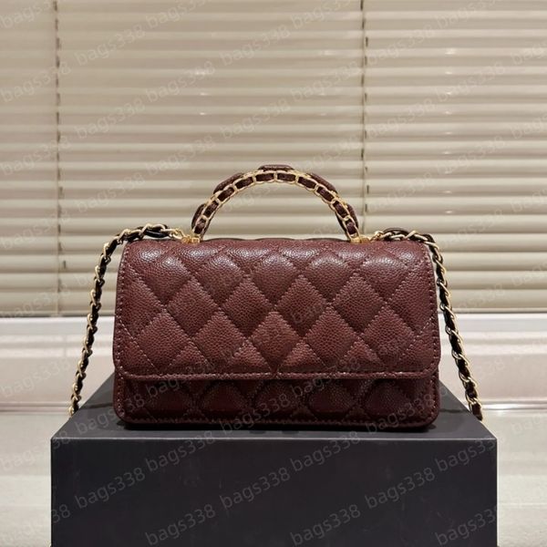 Top designer crossbody bags ladies small tote bag handbag chain strap mini leather quality casual refined diamond lattice caviar burgundy flap shoulder, White
Top designer crossbody bags ladies small tote bag handbag chain strap mini leather quality casual refined diamond lattice caviar burgundy flap shoulder, White