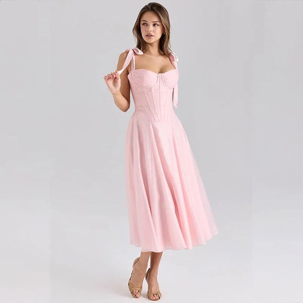 Suninheart Pink Elegant Party Dresses Summer Midi Corset — compare prices at CompareOffers