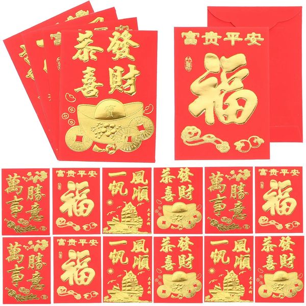 160 pcs Chinese Year Red Envelopes Spring HongBao Money Pocket Paper Red Packet Spring Festival Money pouches Dragon 260130