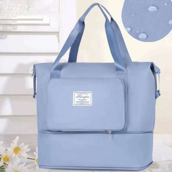 Clothes Storage Bag Large Capacity Nylon Cloth Waterproof Portable Handbag Crossbody Travel Shoulder Bags Unisex New Y260225