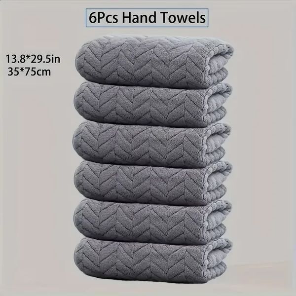 Towel 6pcs Soft Microfiber Hand TowelsAbsorbent Comfortable Ideal for Bathroom Shower el Fitness Sauna 260129