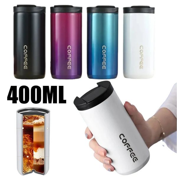 400ML Stainless Steel Coffee Cup Travel Thermal Mug Leak-Proof Thermos Coffee Mug Office Business Style Thermos 260129