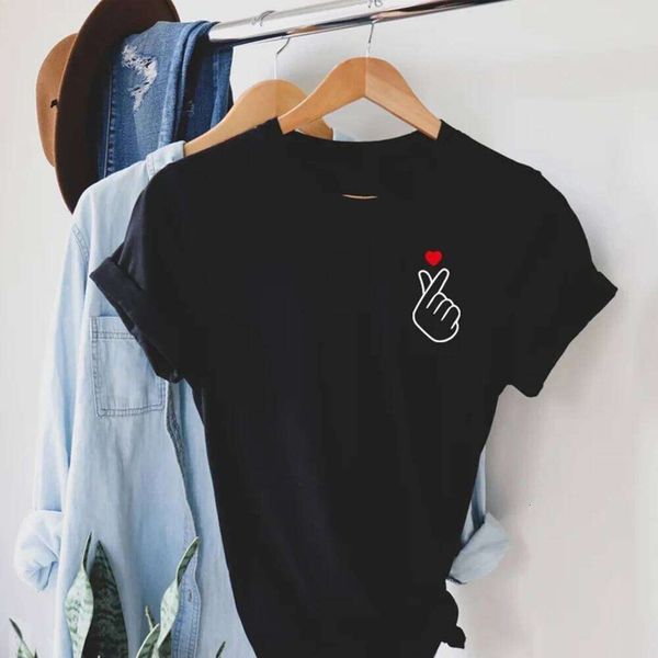 Love Symbol T-shirt Korean Finger Heart Kpop Shirt — compare prices at CompareOffers
