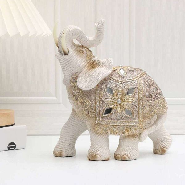 1pc Lucky Elephant Feng Shui Statue -Wealth AttractionDecor Sculpture for Home Office -Vibrant Figurine, Enhances Aest 26Y0226