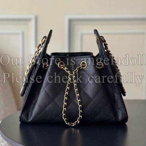 Mini Quilted Leather Hobo Bag Black Women