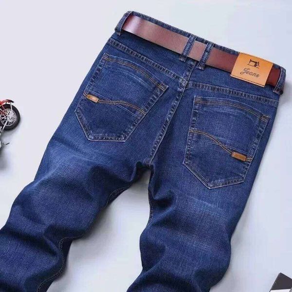 2025 New Spring Fashion Men's Jeans Business Casual Stretch Straight Denim Trou…