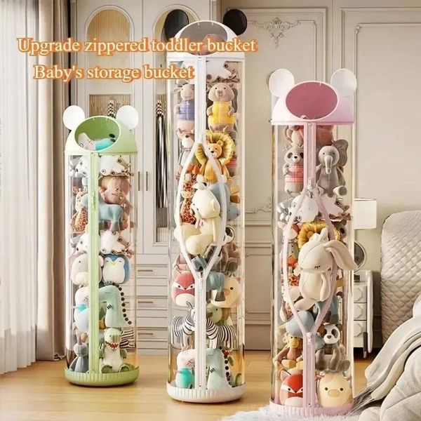 Bestseller Doll Box Dustproof Plush Toy Tube Household Storage Organizer Basket Space Saving ddmytues