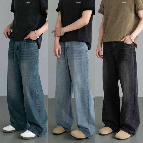 Spring Autumn Men's Denim Pants Old Blue Washed Casual Jeans Menwear Loose New …