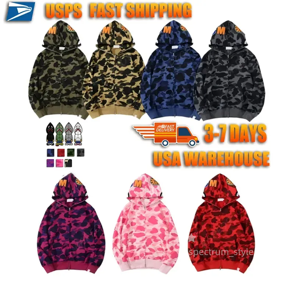Men's Shark Camouflage Zip Hoodie