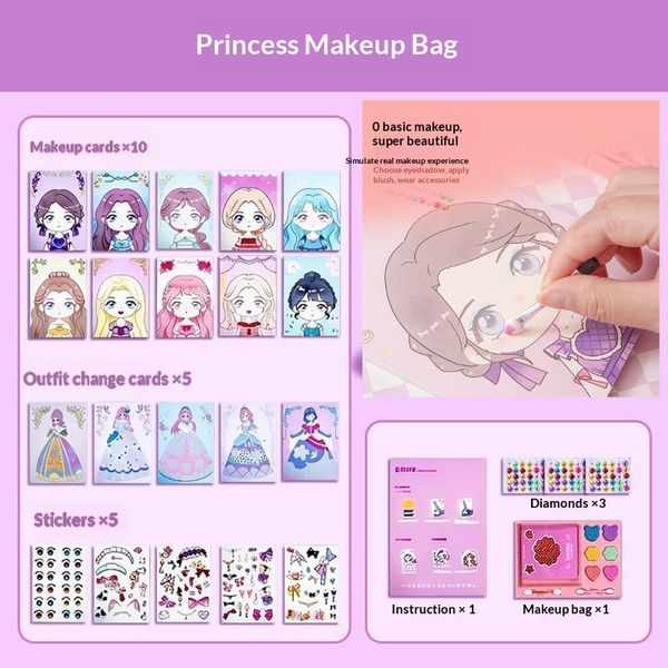 Kids Makeup Toy Set for Girls, Princess Cosmetic Bag & Dress-Up Kit, Birthday Gift for Little Girls
