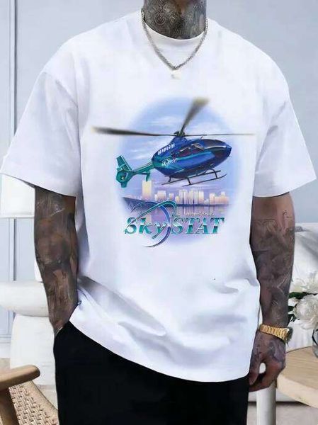 2026 Spring/Summer Hot Racing Printed Short Sleeve Cotton Y2K Men's Casual Fash…