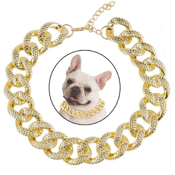 Dog Chain Collar Adjustable Cool Plastic Puppy Necklace Jewelry for Small Medium Dogs Cats Bulldog Pet Accessories C260228