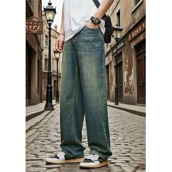 Spring Autumn New Men's Straight Vintage Fit Jeans Casual Trousers High Quality…