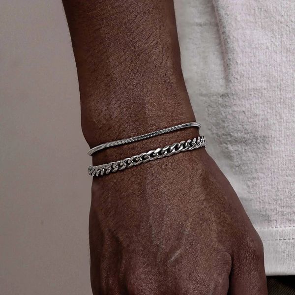 Hiphop 2pcs Stacked Chan Bracelets for Men BoysStainless — compare prices at CompareOffers