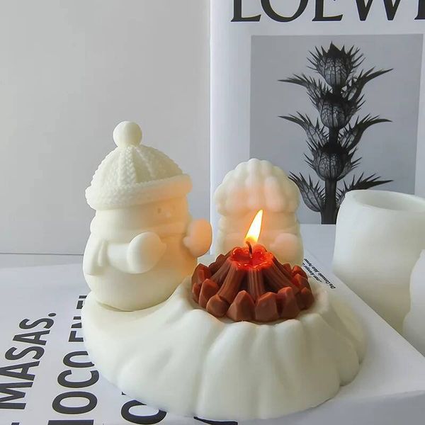 Bestseller Creative Set Snowman Silicone Mold Handmade Gift Christmas Decoration DIY Aroma Candle Plaster Ornaments Mould ddmySat
