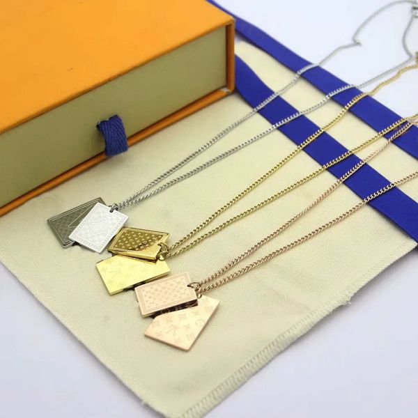Titanium Steel Lovers Necklace Engraved Pendants