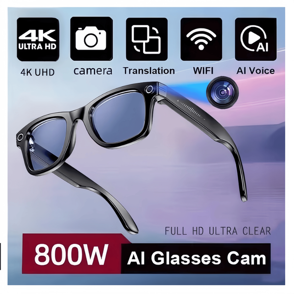 AI Smart Glasses 800W Camera AI Image Stabilization Multi-Function Object Recognition Call Function Photo Video Recording